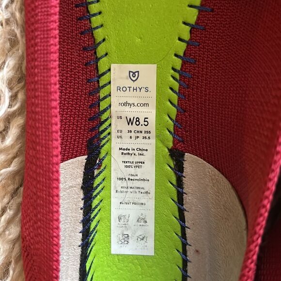 Rothy's The Flat - Scooter Red  Size 8.5 - Picture 9 of 9